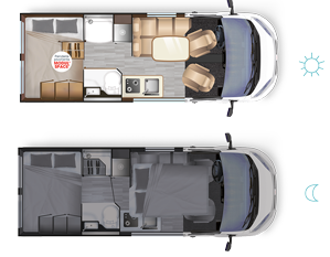 converted van Dreamer CAMPER VAN XL SAPHIR - Implantation