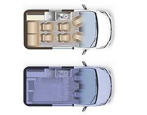 converted van CAP COAST - Implantation