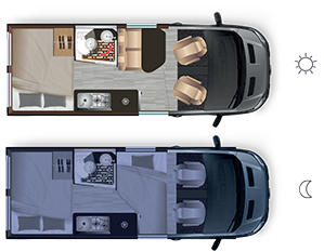 converted van Dreamer D51 ADDICT - Implantation