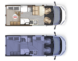 converted van Dreamer D55+ - Implantation