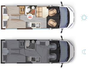 converted van Dreamer D68 Saphir - Implantation