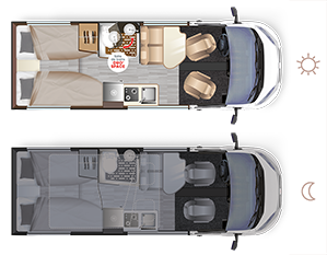 converted van Dreamer D68 UP SELECT - Implantation