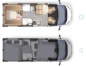 converted van LIVING VAN - Implantation